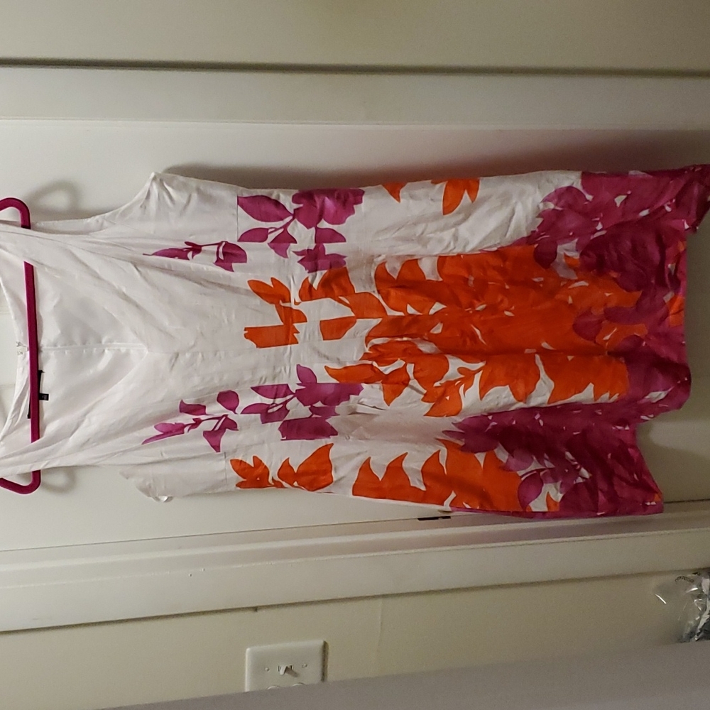 Jones New York sateen cotton princess seamed dress with intimates clasps